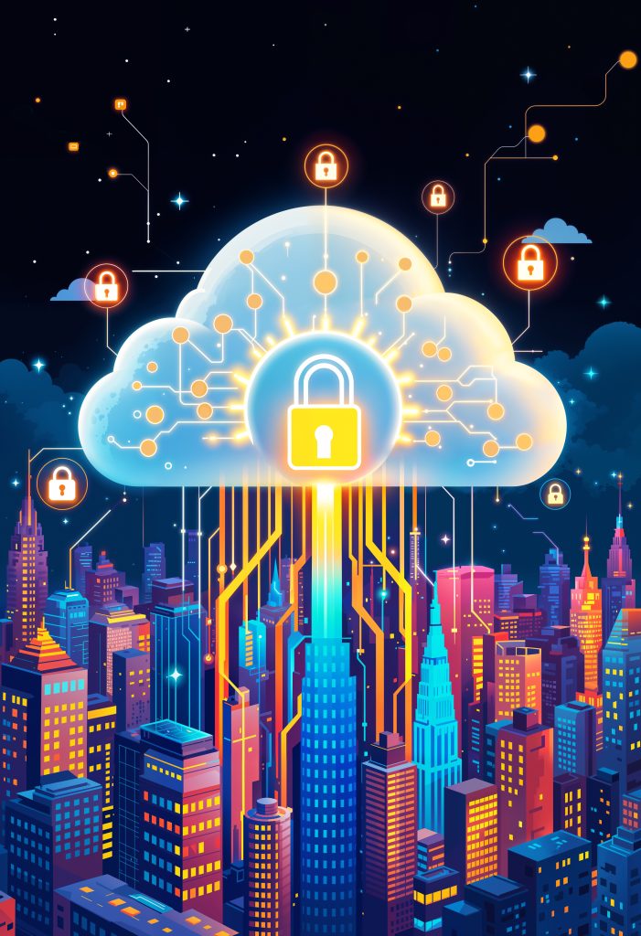 Ілюстрація кібербезпеки та dns налаштування для захисту доменних зон