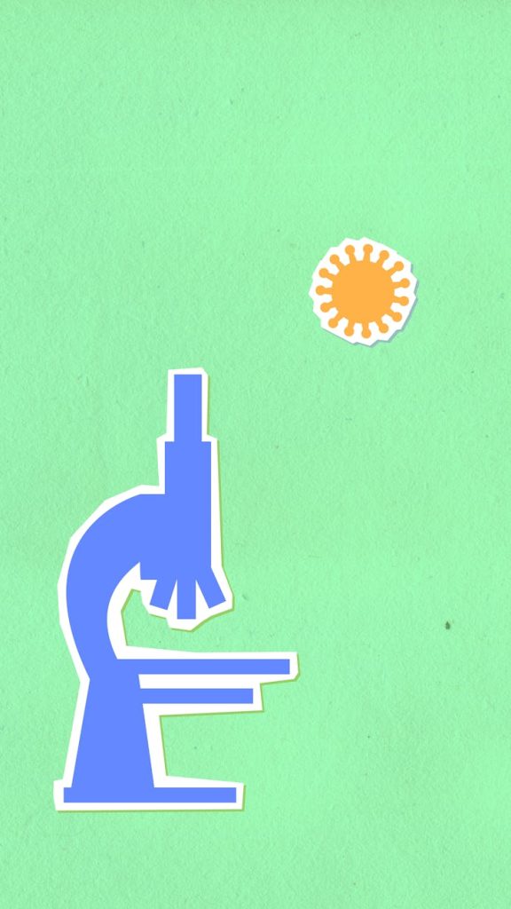 Мікроскоп із символом вірусу для пошуку вразливостей серверної безпеки