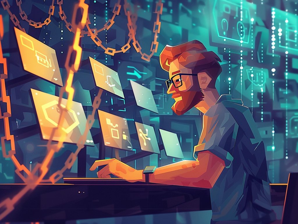 Ілюстрація технології блокчейн та chown chgrp linux для початківців