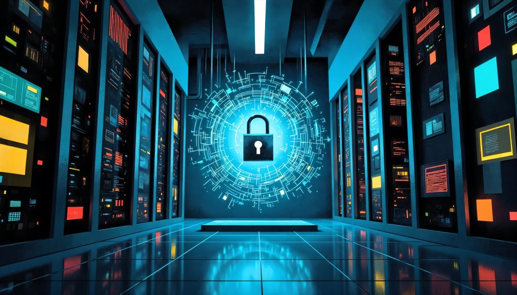 Дата-центр із серверами та безкоштовною панеллю керування сервером для хостингу