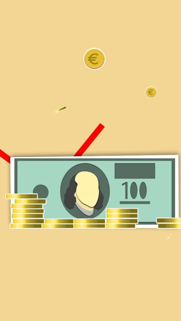 Долари та монети ілюструють реальну вартість хостингу та тарифи хостингу