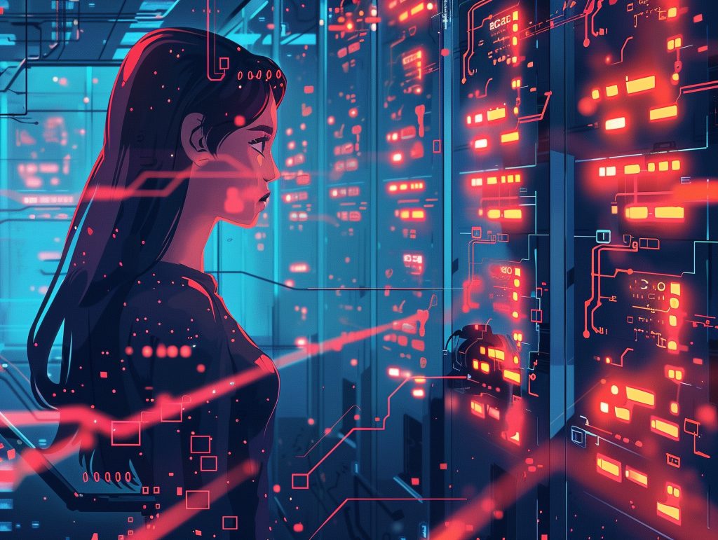 Ілюстрація блокчейн технології та двофакторної автентифікації на сервері