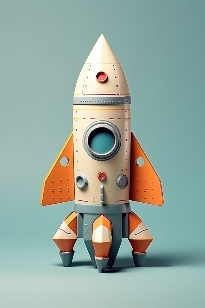 3D модель ракети як символ швидкого запуску preview environments для стартапу