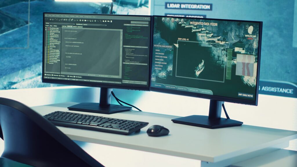 Центр моніторингу серверної безпеки з великим екраном для захисту від злому